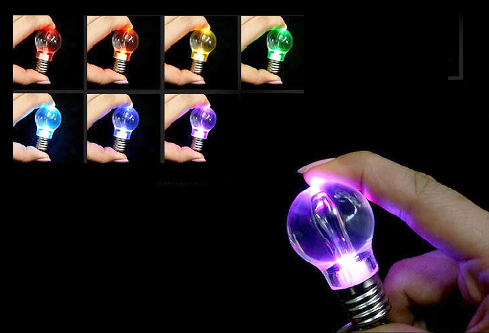 LED Flashlight Light colorful Mini Bulb Lamp Key Chain Ring Keychain Clear Lamp Torch Keyring