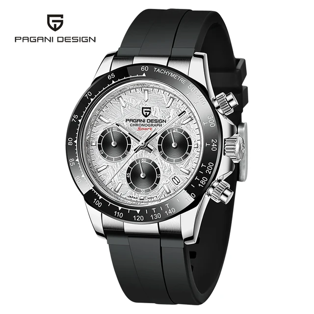 Pagani Design 1664 Rubber Chronograph Watch Designer Fashion For Men Japan Miyota Quartz Calendar Watches