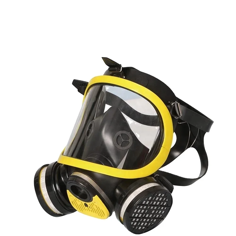 Wholesale Custom Reusable Double Filter Chemical Full  Face Gas Mask Safety Fireman Gas Mask