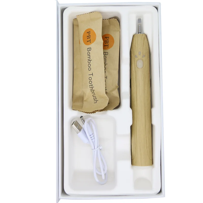 First bamboo head Children Kids USB Rechargeable Powered Sonic Electric Toothbrush Sonic Power Smart Toothbrush