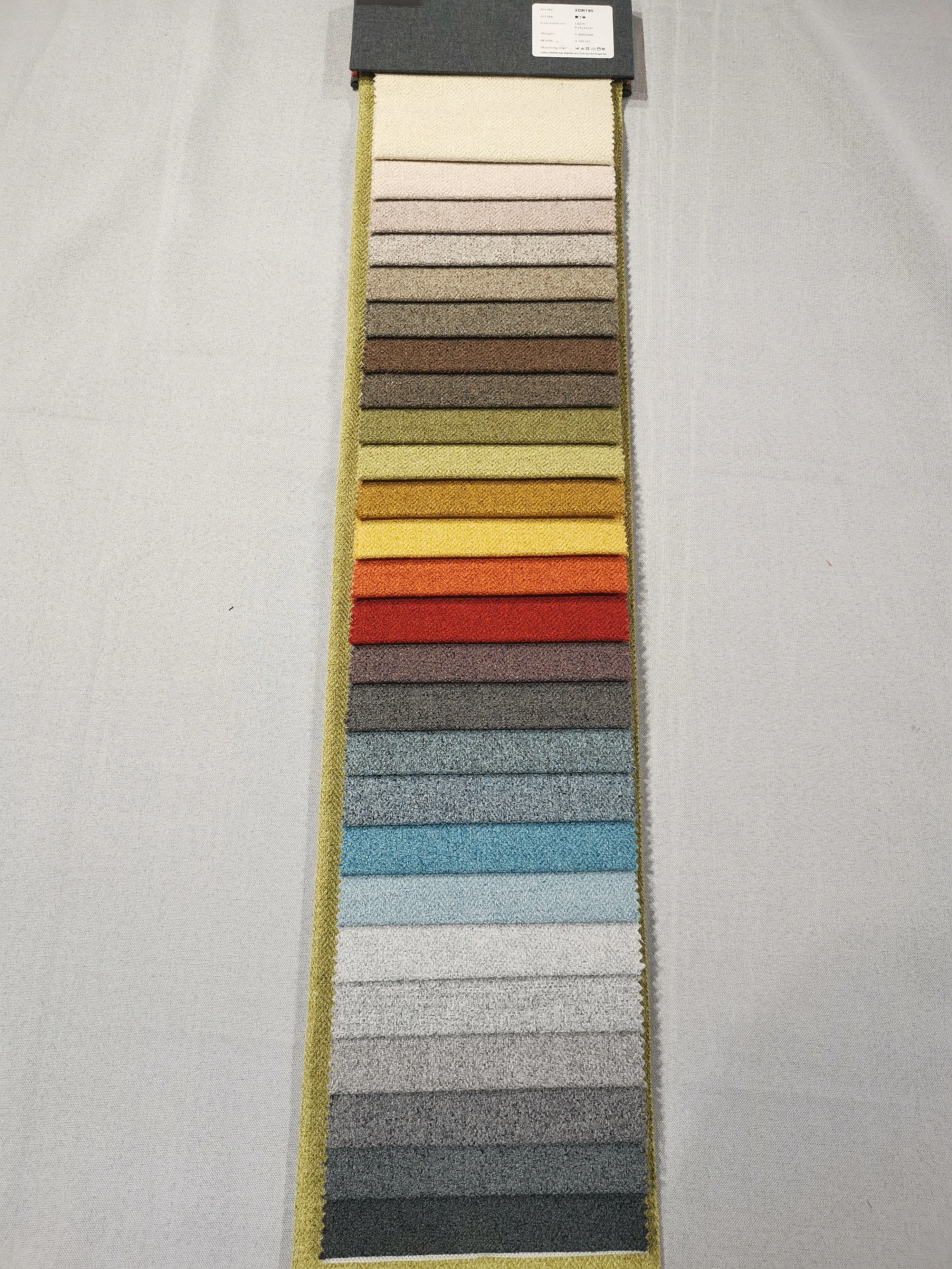 XDR190 low cost imitation linen 100% polyester linen fishbone pattern sofa cover fabric