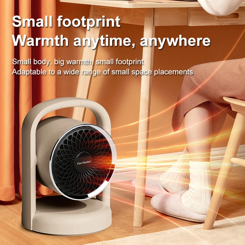 QIATAILI 1500W PTC Fan Heater Portable ABS Mini Plug in Home Electric Space Heater Fan with Gravity Protection