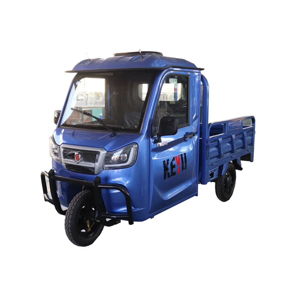 KEYU closed electric passenger & cargo tricycles motorized electric cargo tricycle for adults