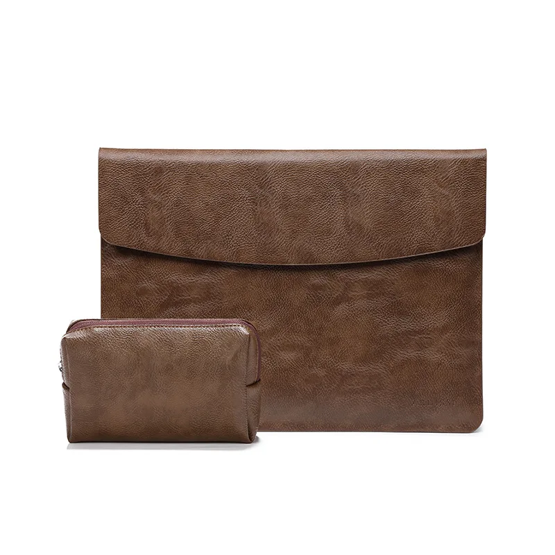 Slim Waterproof Magnetic Envelope Leather Pouch for Macbook 11-16 Inch PU Sleeve Bag Case for Apple Macbook Air Pro