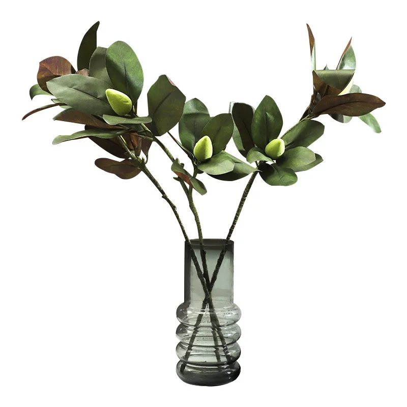 2024 Magnolia leaves picks New DesignReal Touch Magnolia Table Decoration Artificial Magnolia Leaf Flower