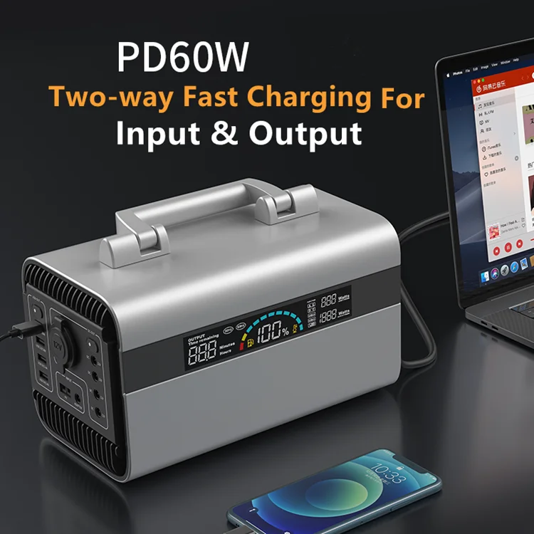 2021 Trending Products New Arrivals 600W  110V 220V Emergency Outdoor Portable Power Bank Car Charging Solar Power Station