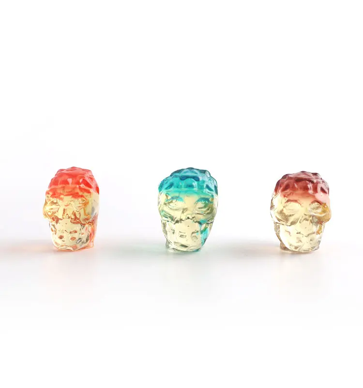 Chinese Sweets Halloween Halal Fruit Flavor Skeleton Gummi Skulls Candy 4D 3D Custom Gummy Candy Bulk Candy