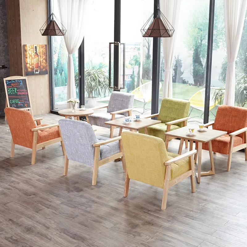 High Fashion Cafe Furniture Sets Table and Chair Combination Dessert Shop Milk Tea Shop Theme Western Restaurant Hotel