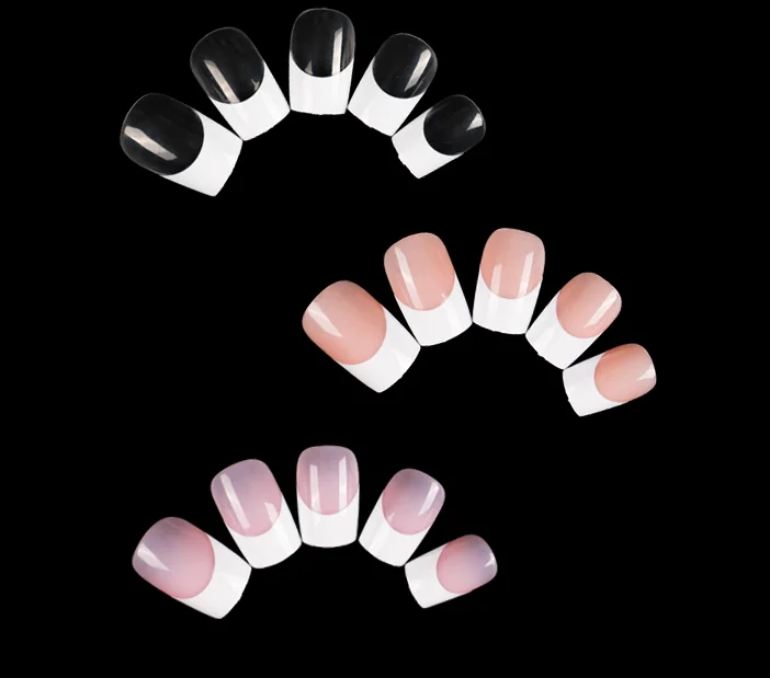 Acrylic Color French Nail Tips Profession 2024 Half Cover Ultra-fit High Quality French Manicure Kit Press On Nails For Home Use
