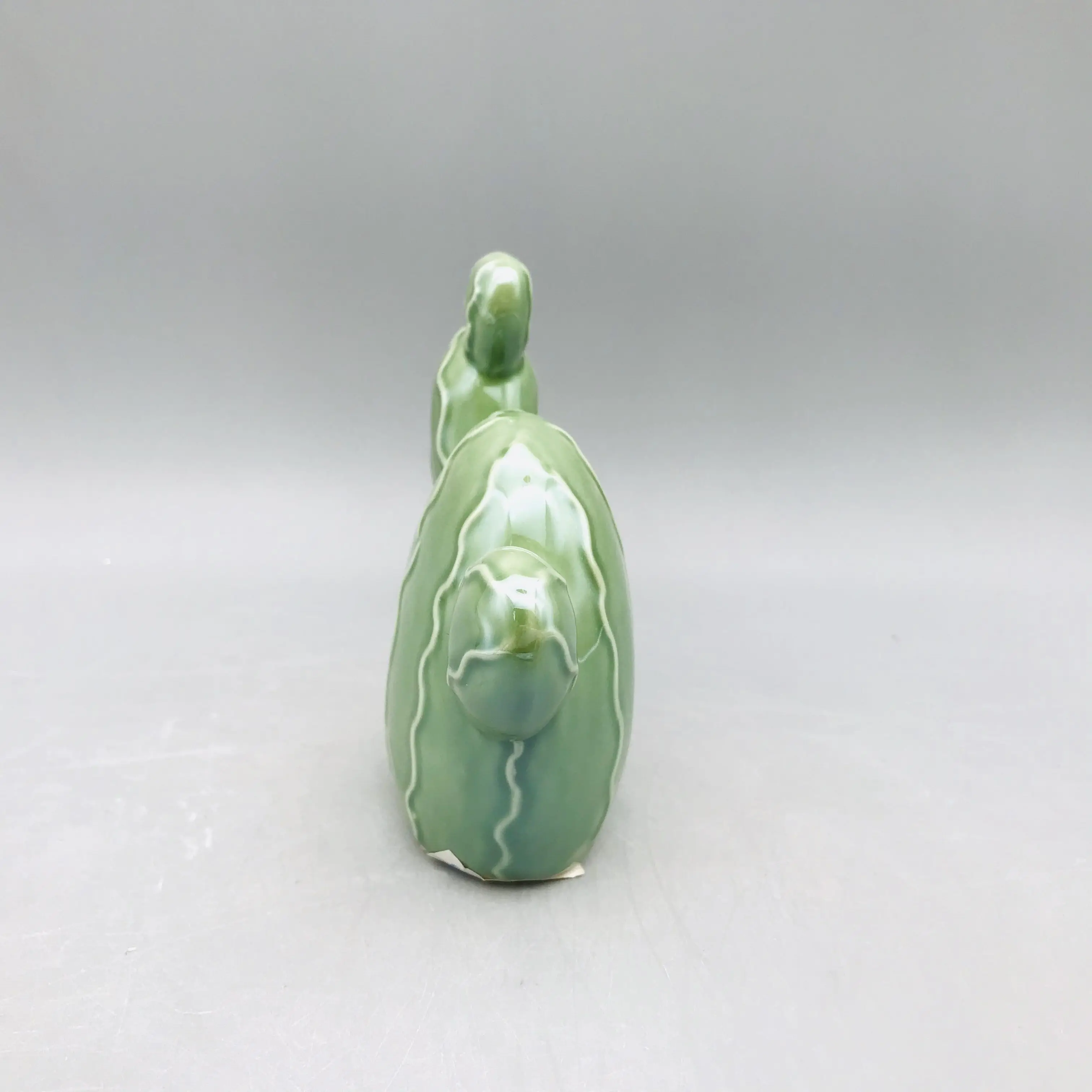 OEM service small plated green porcelain cactus ceramic