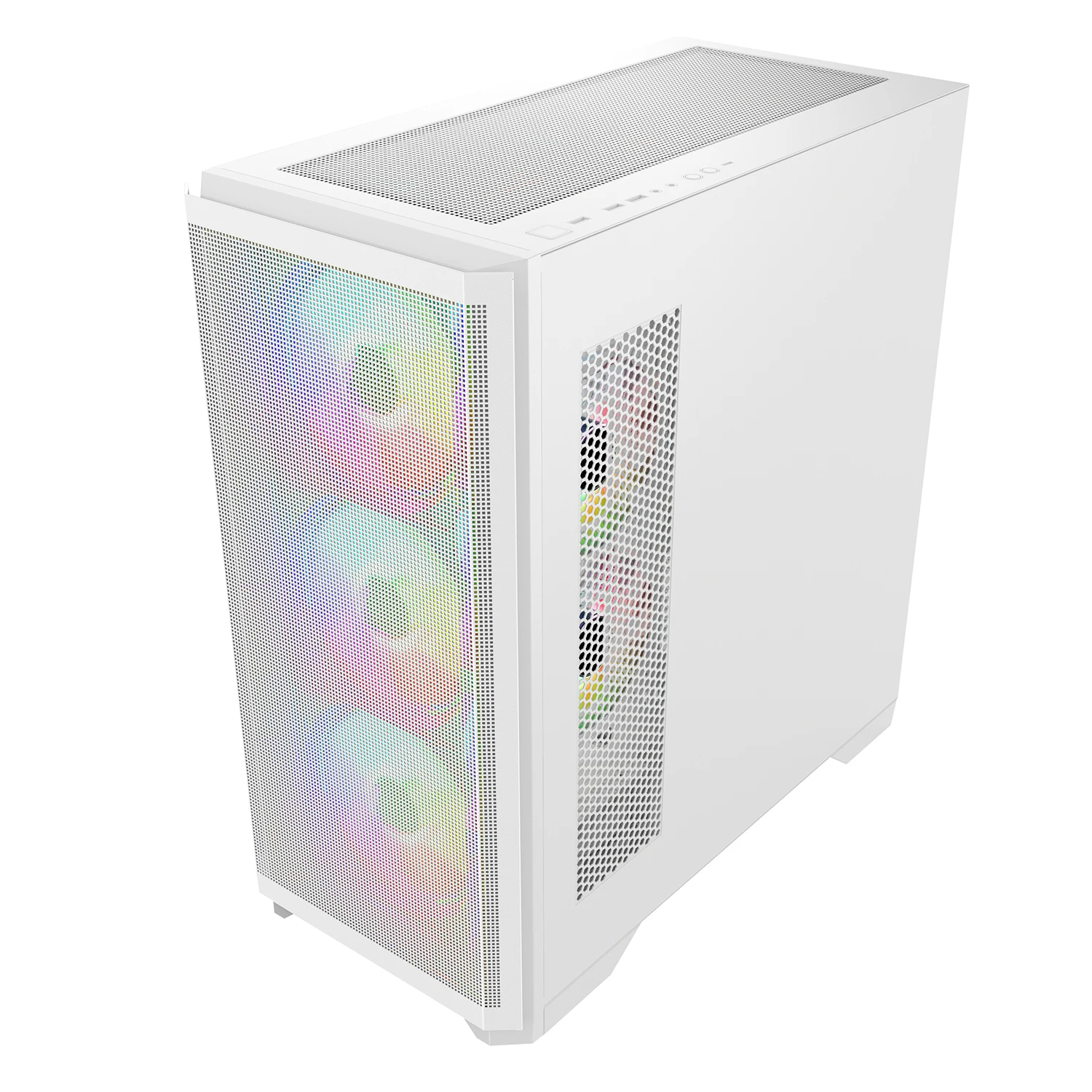 Latest hotselling EATX computer case metal mesh front panel top support 360mm cpu cooler white PC gaming case