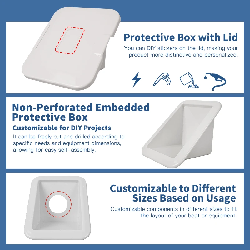 RV Multifunctional Hatch Cover Box for Water Inlet, Fuel Port, Marine Battery Switch, Camper Faucet, Terminal Post, and Wiring