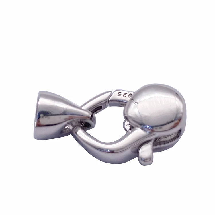 Wholesale Sterling silver Jewelry Fashion Accessories Lobster Clasps End Caps Set For Leather Cord Chain Necklace making