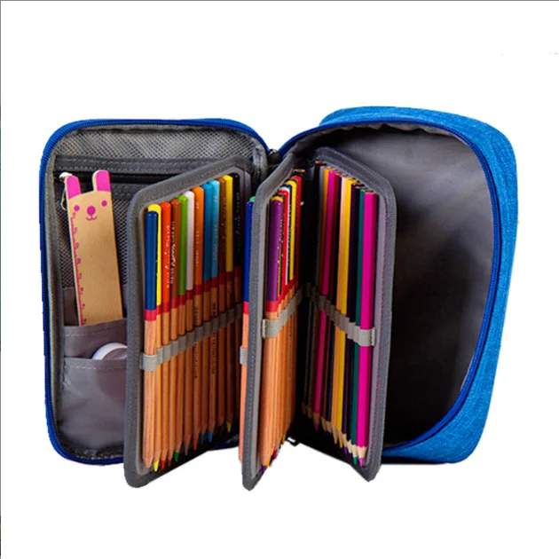 Pens Pencil Case Versatile 72 Slots Pencil Pouch Colored Pencil Holder Organizer Multi-function Stationery Bag Portable Art Case