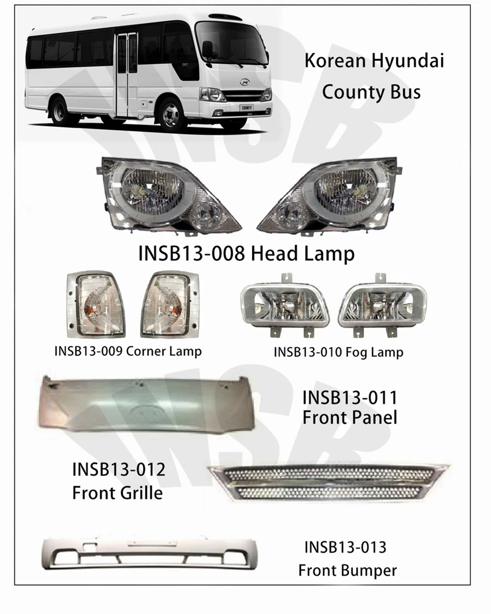 924025A100 924015A100 92402-5A100 92401-5A100 Bus Rear Lamp for Hyundai County Bus Spare Parts INSB13-016