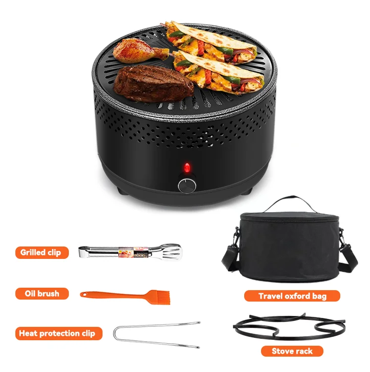 Hot sale multifunctional electric camping grill portable Charcoal Lotus Mini Grill roaster smokeless bbq grill korea table