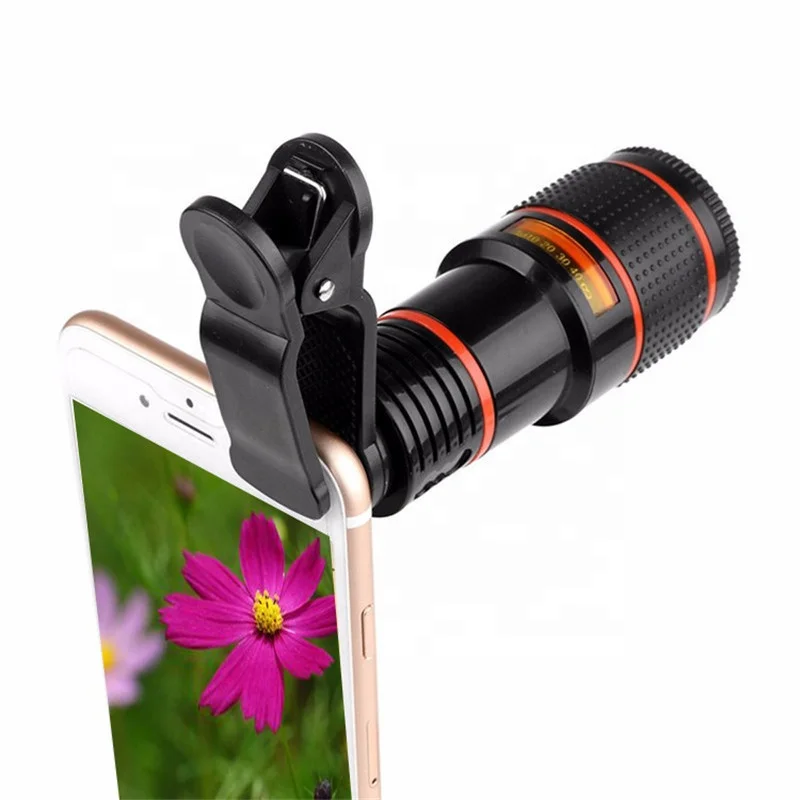 Mobile Phone Lens Universal Clip 12X 8X Zoom Cellphone Telescope Lens Telephoto Smartphone Camera Lens For Phone
