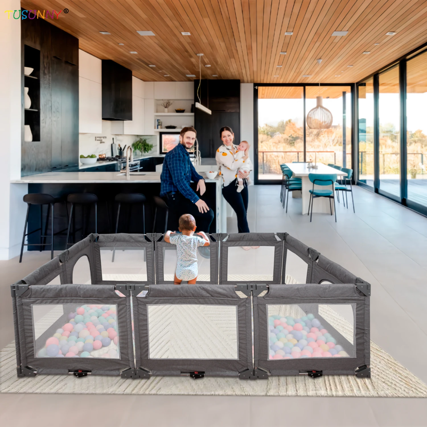 Deformable Folding Baby Playpen Shape Variable Baby Safety Playpen Child Safety Fence