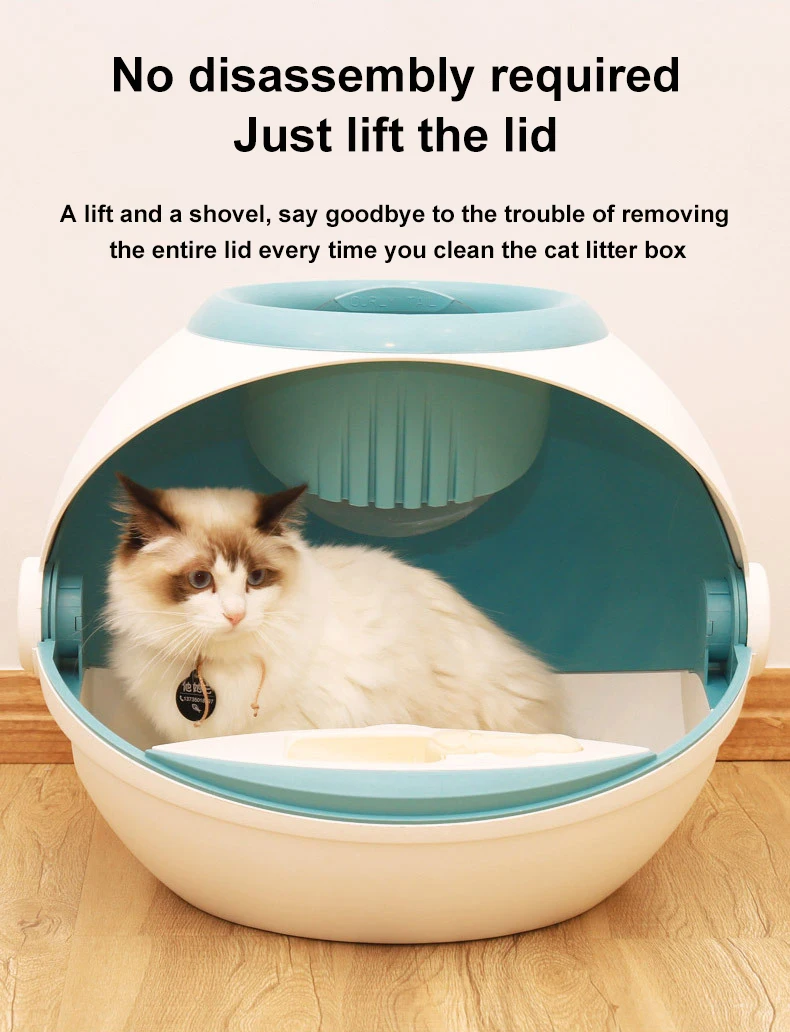 Cat poop storage box clean cat toilet automatic self cleaning cat litter with lid can be opened for easy cleaning