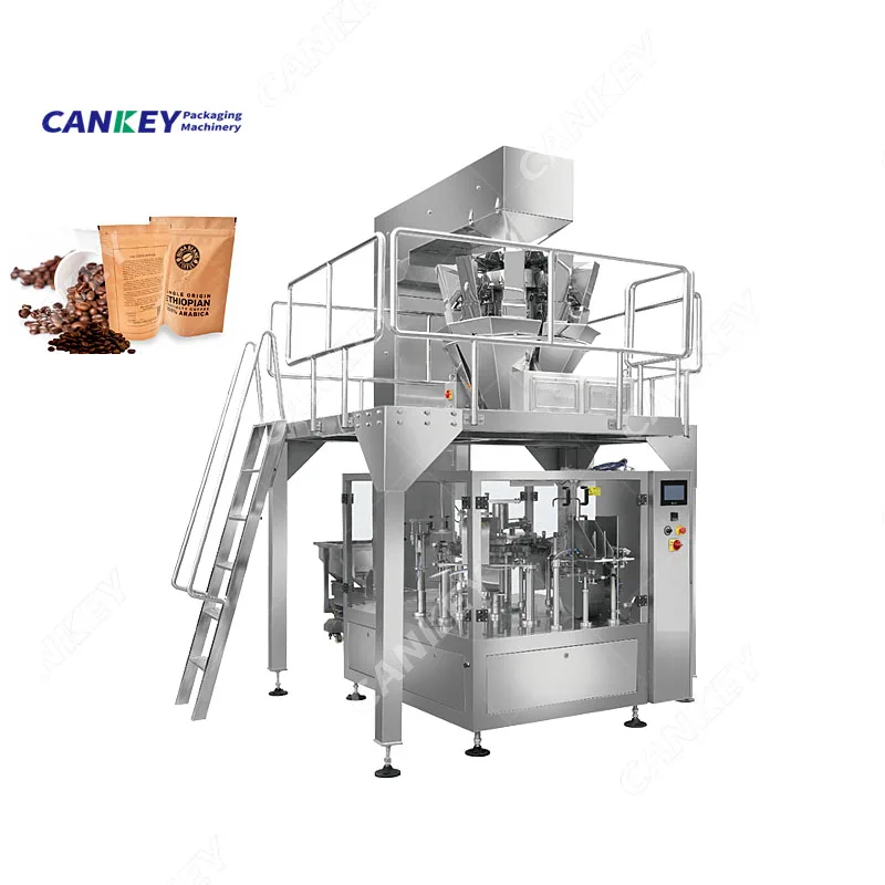 Cankey Weighing Standup Dried Coffee Been Zipper Bag Packaging Machinery Automatic Pouch Packing Machine For Coffee Bean
