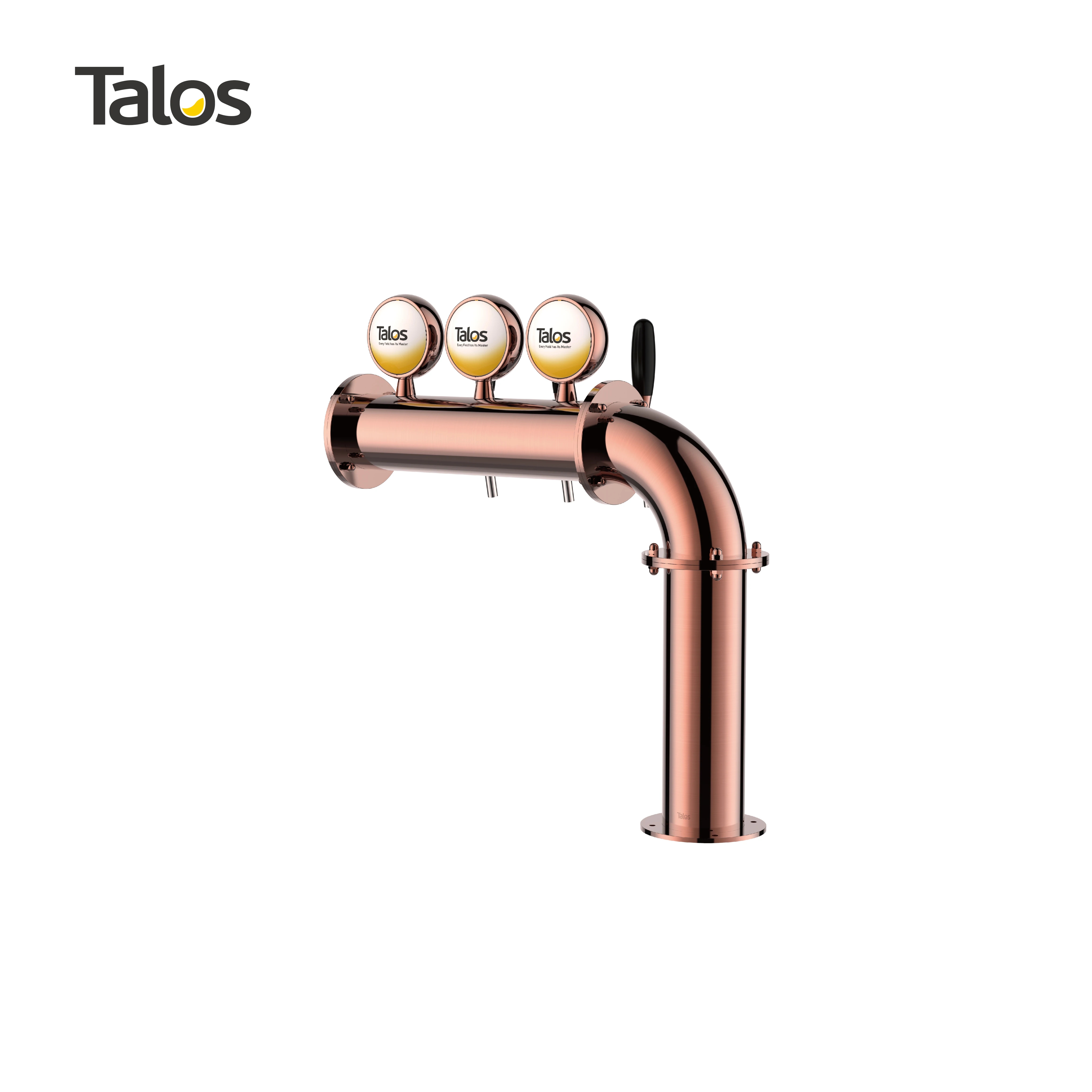 TALOS L Tower Stainless Steel 3 Tap Tower 85mm Beer Dispensing Equipment Draft Beer Tower (Red Bronze)