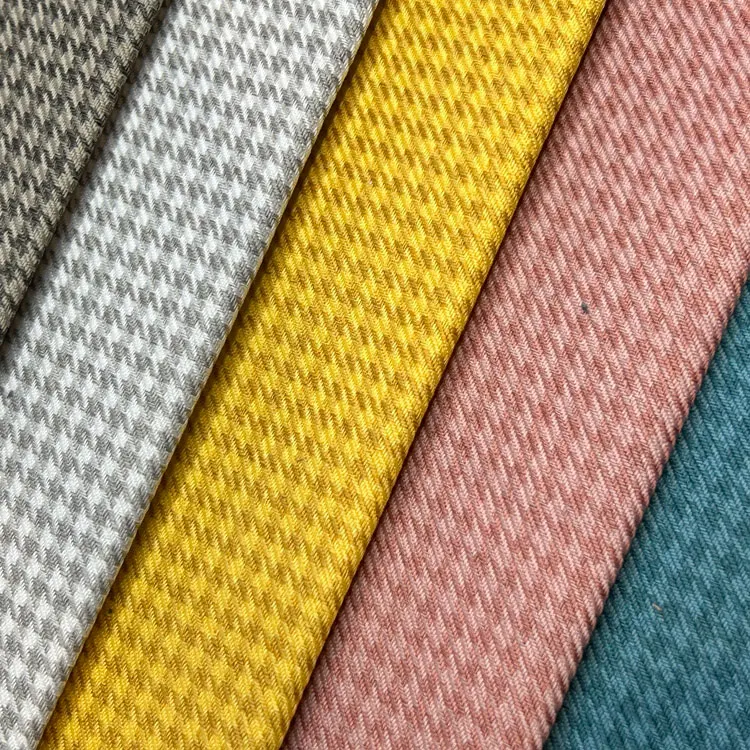 2176#Wholesale 100 Polyester Linen Fabric Houndstooth Sofa Linen Fabric For Sofa Cheap Fabric