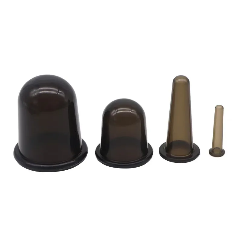 4pcs/Set Facial Cups set Anti Cellulite Silicone Medical Vacuum Massage Cupping Cup Therapy