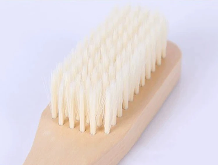Wood Handle Shoe Cleaning Brush Natural Soft Bristle Hair Shoes Cleaner Long Bamboo Polishing Brushes Mini Washing Shoe Brush