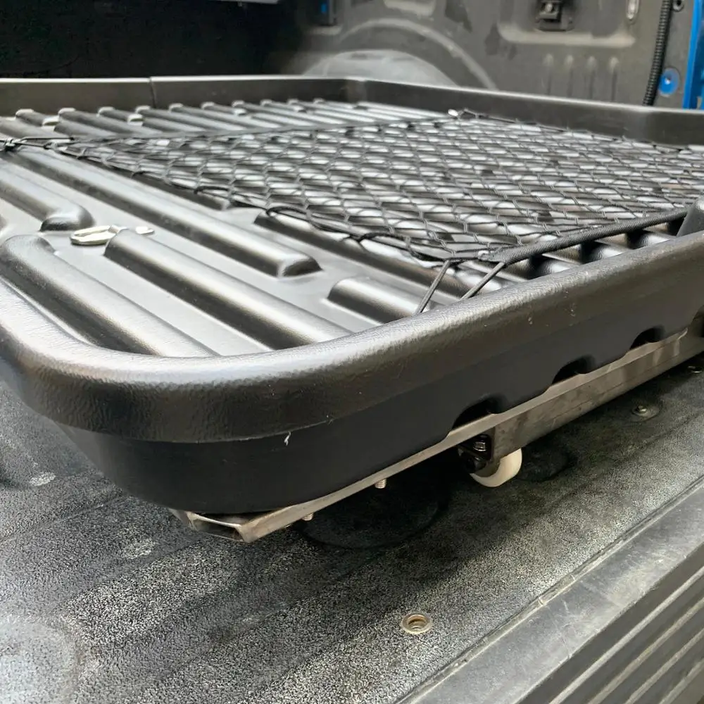 
Slide tray for truck bed liner 