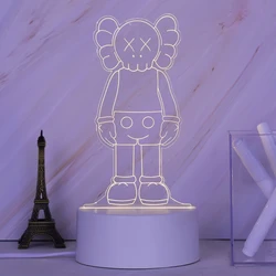 Wholesale Home Decor Art Toys White Soldier Kaw Figure Star LED Light Acrylic lamp 3D Vision Light Doll Decoration Wars