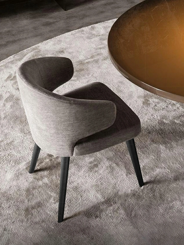 Italian Designs  Hot Sale Luxury Modern Style PU or Fabric Solid Wood Legs Hotel Dinning Room Restaurant Dinning Chair