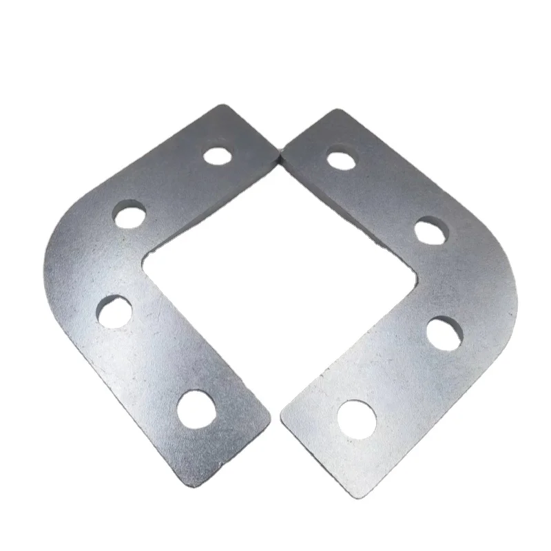Connection and assembly of mechanical parts Q235 steel electroplated blue white zinc stamping parts 4-hole L-shaped connector