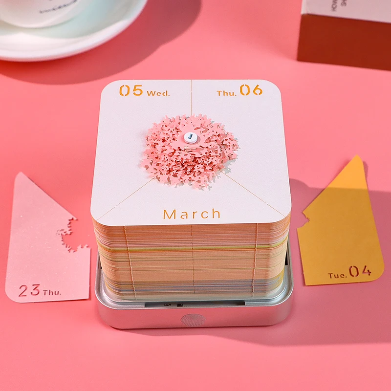 Creative Personalized Custom 3D Paper Art Daily Tear Off Small Office Pocket 3D Polyhedron Paper Desk Table Calendar For Gift