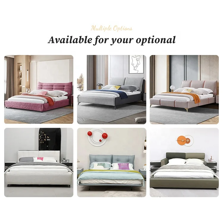 Foshan Wholesale Modern Luxury Furniture Solid Wood Genuine King Size Leather Sofa Bed Wooden Beds