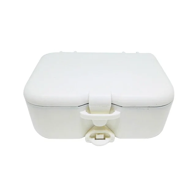 Oral plastic aligner case portable denture box with mirror and clean brush