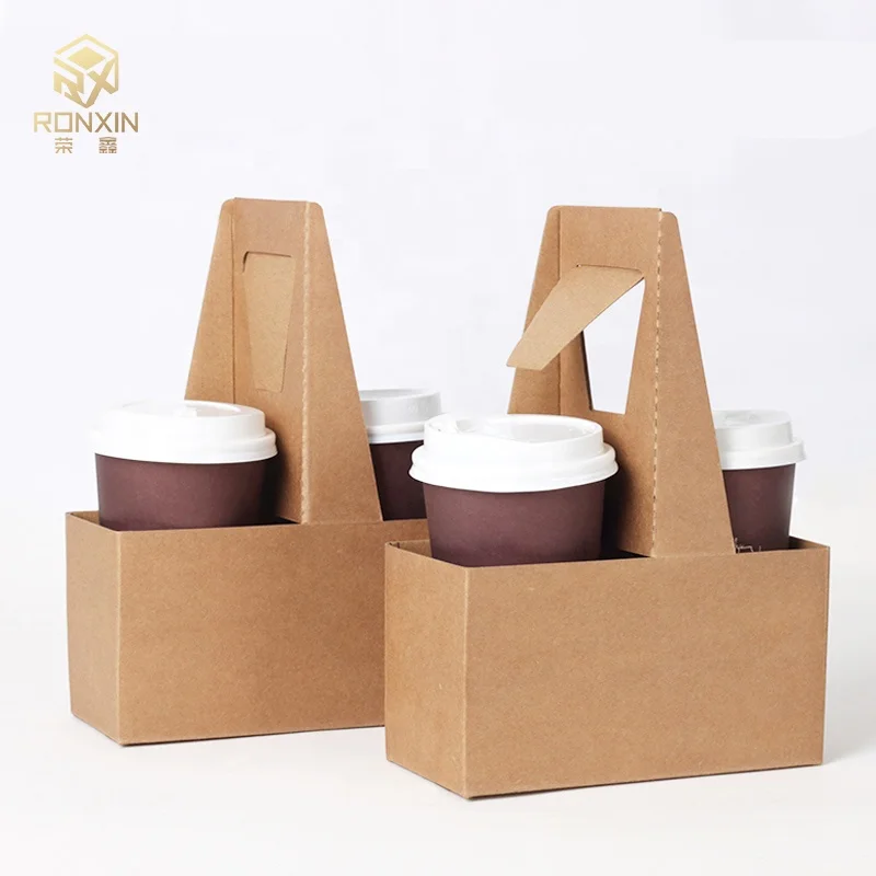 Custom Wine Kraft Corrugated Paper Packaging 6 Pack Beer Bottle Carrier Packaging Box With Handle For Wine Packaging Box