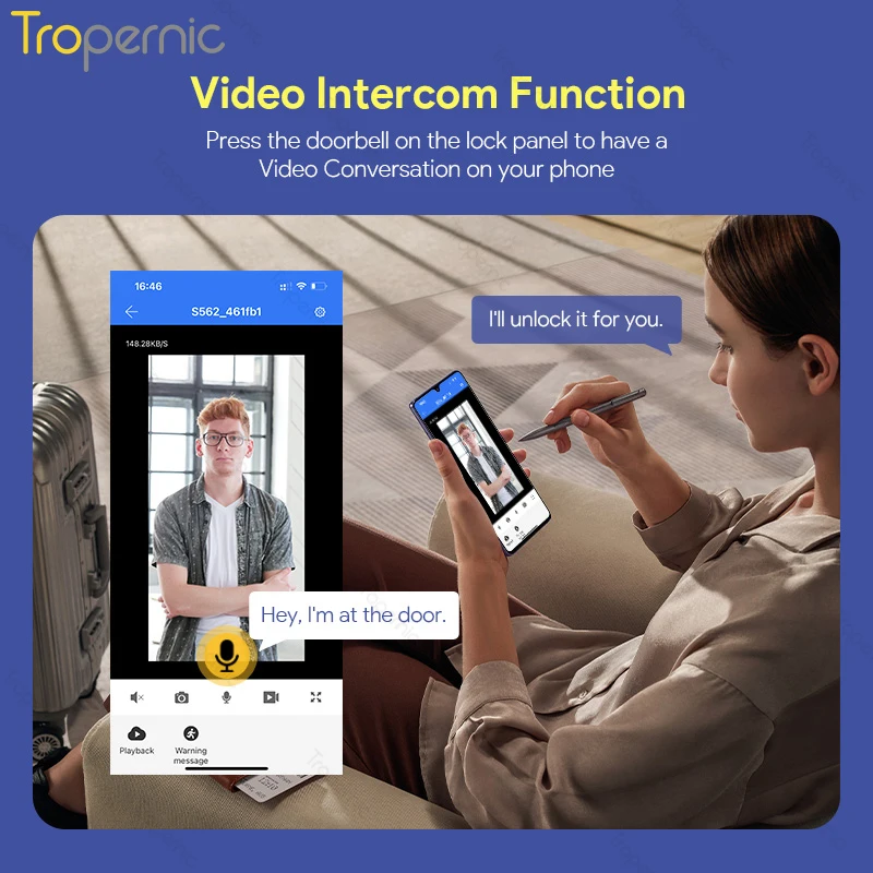 Tropernic New Technology Outdoor fingerprint electric automatic Gate Lock TTlock Wifi  ttlock app smart lock face recognize