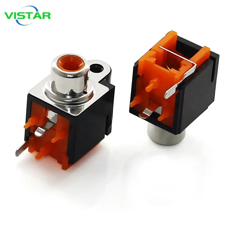
2 pin Rca connector Female audio 90 degree right angle dip Rca Jack Socket 