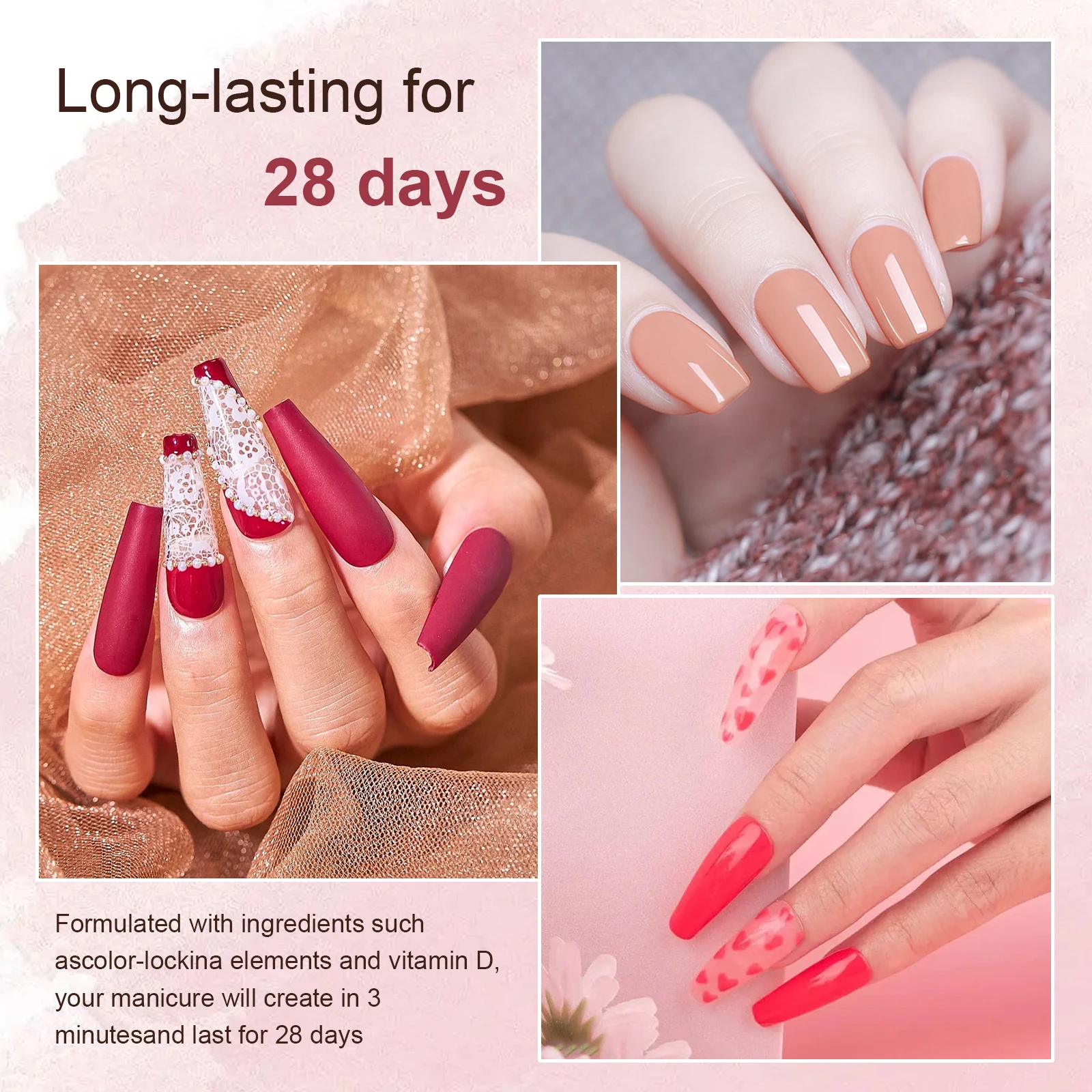 41Pcs Dip Powder Nail Kit Starter Set Nude Pink Dipping Powder System Liquid Set With Base & Top Coat