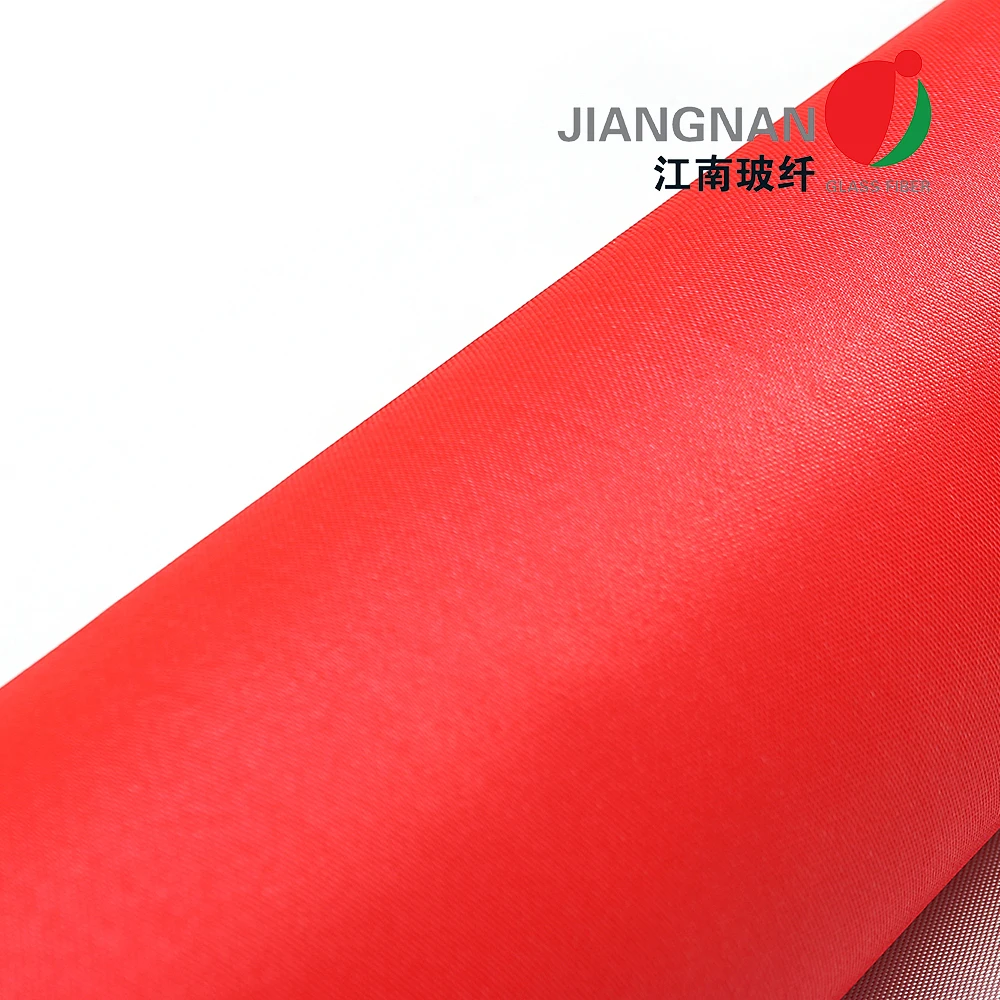 Red polyurethane (pu) /silicone rubber/acrylic waterproofing coating fiberglass fabric for smoke and fire curtain