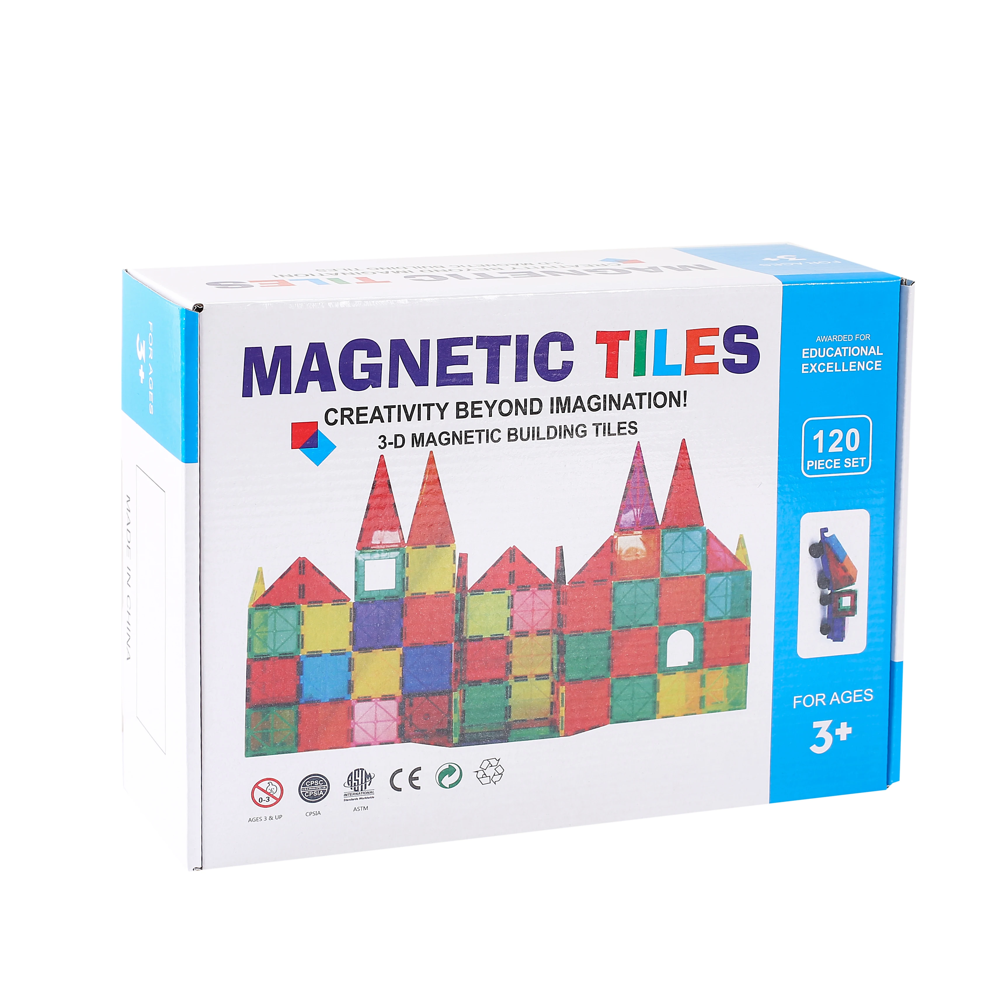 Магнитные строительные блоки 100, 120 шт., магнитные игрушки, строительные мощные магнитные плитки