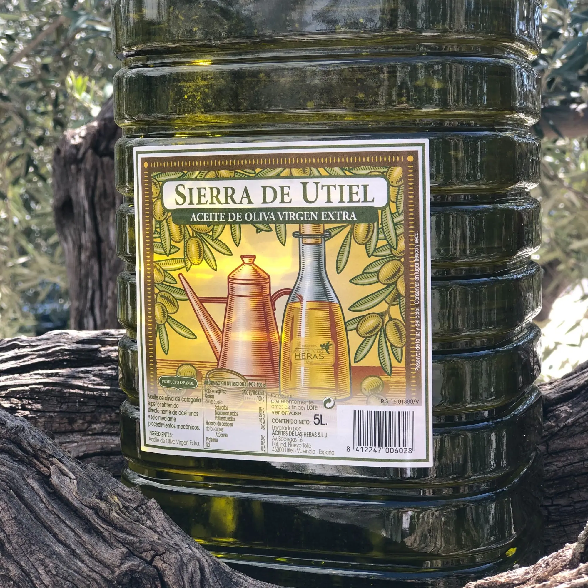 Sierra de Utiel, Extra Virgin Olive Oil 5 liter PET bottle, first cold pressed Spanish Olive Oil