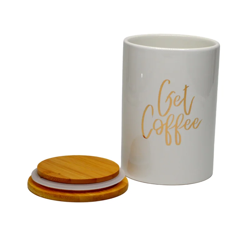Wholesale Custom LOGO Porcelain Airtight Tea Canister Ceramic Storage Jar with Lid
