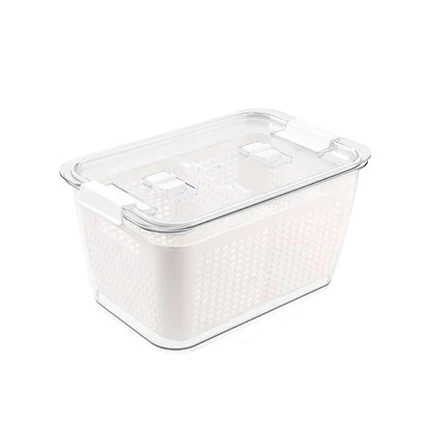 
Hot Selling Plastic Two Liers Fruit Vegetable Storage Basket Kitchen Washing Bowl Drain Storage Basket Water Filter Basket 