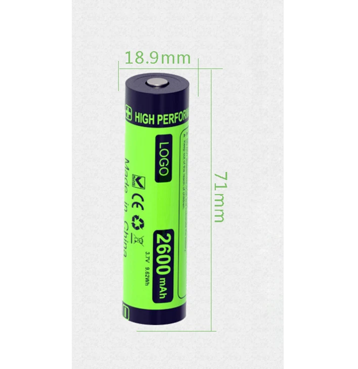High Capacity 2600mAh Rechargeable Battery 3.7V Energy Storage Battery Lithium Lon batteries