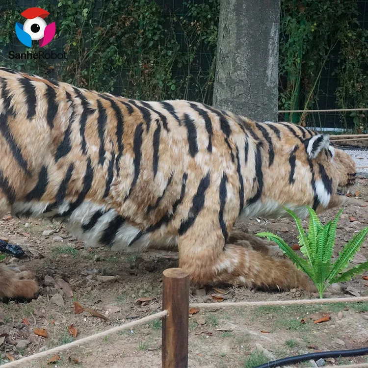 Outdoor Playground Attractive Real Size Artificial Animatronic Tiger
