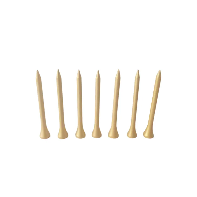 
Premium quality special color 70mm bulk custom logo printed wooden gold golf tees 
