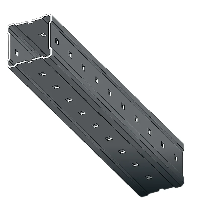 Chrome plating metal square double slotted tube steel post