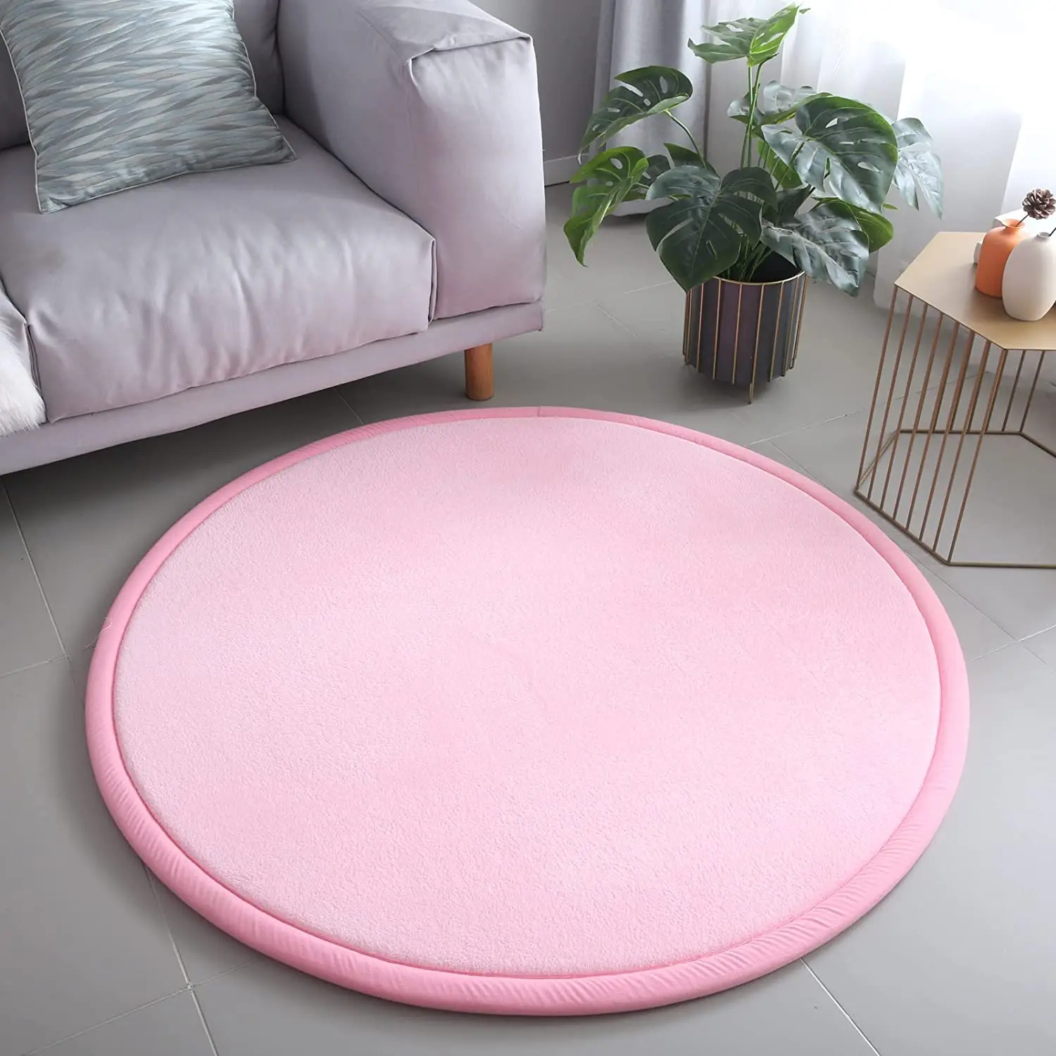 Factory production Thick soft  Kids Round rug comfort cushioning   Tatami mat Carpet Memory Foam baby Crawling play Mat