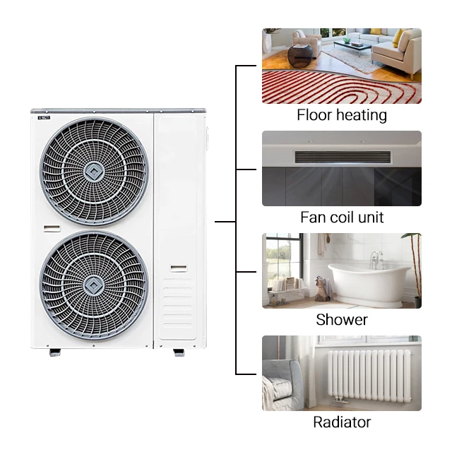 EU Household use CE pompe di calore EVI dc inverter monoblock r32/r290 air to water heat pump water heaters for fan coil heating